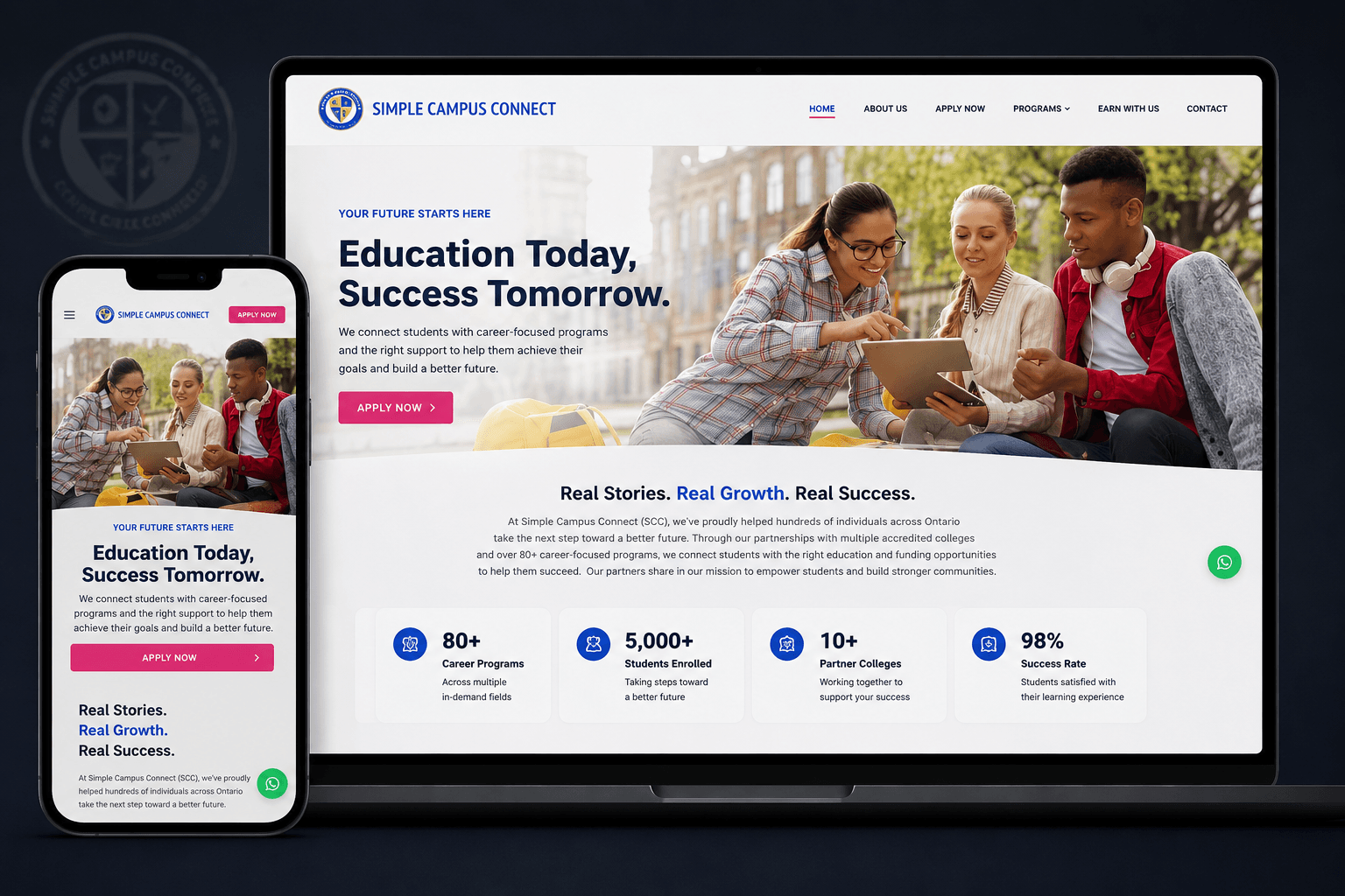 Simple Campus Connect website preview